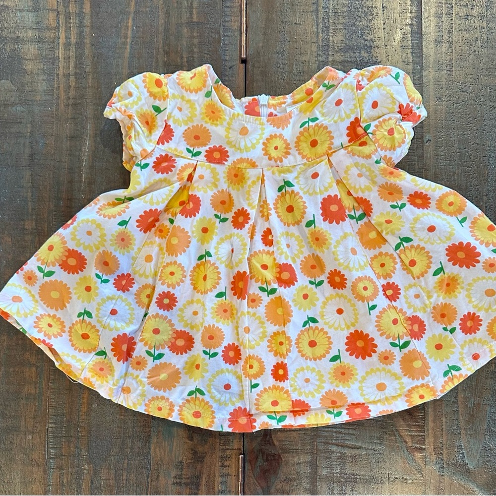 Gymboree Floral Dress with Orange and Yellow Blooms